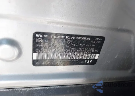 2022 Mitsubishi Eclipse Cross Se S-Awc/Se Special Edition S-Awc/Sel S-Awc/Sel Special Edition S-Awc from USA, damaged, VIN JA4ATWAA9NZ048728